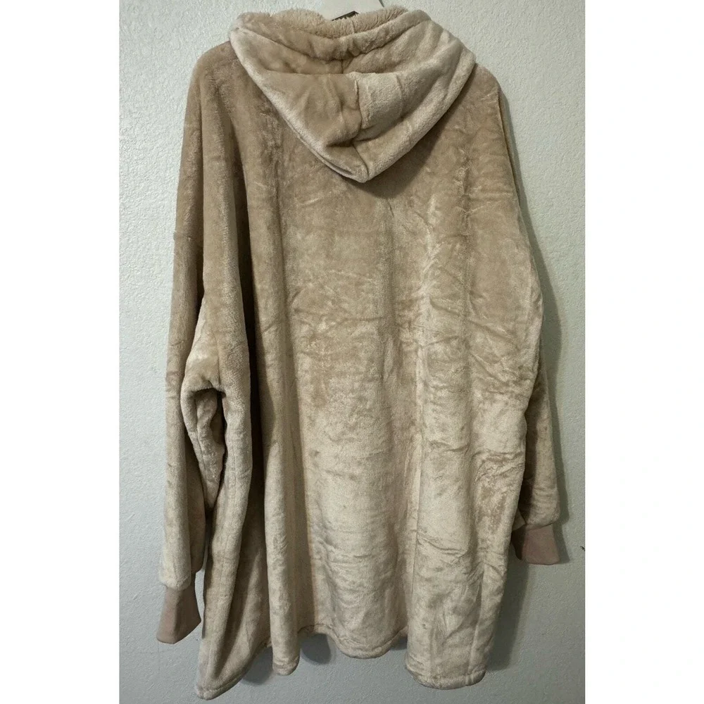 Oversized‎ Wearable Blanket Hoodie Super Soft Plush Fleece Comfy Beige